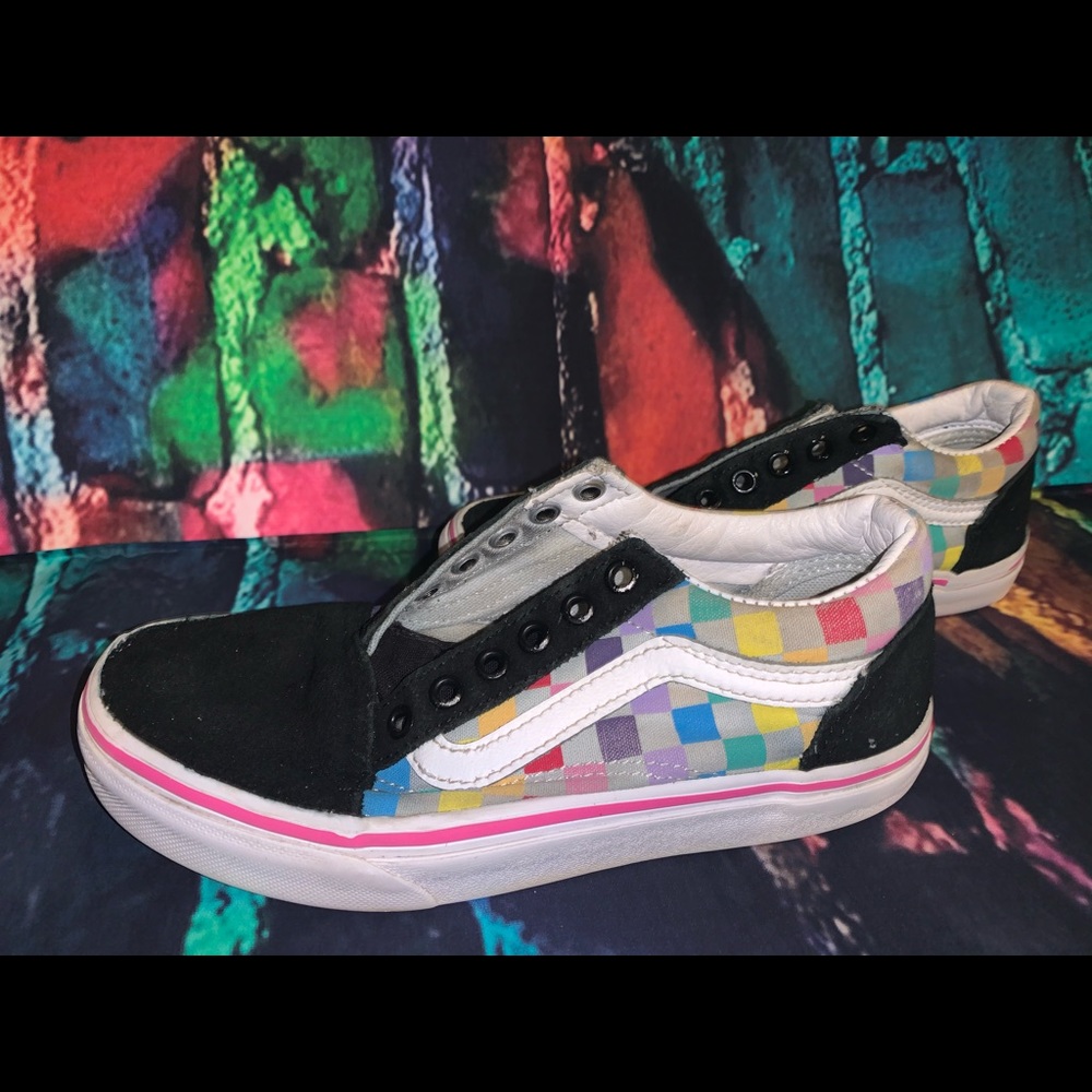 Rainbow checker Vans